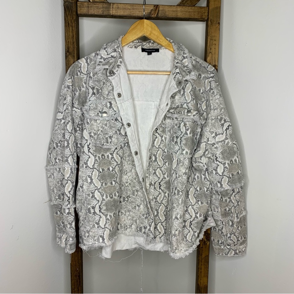 Mittoshop Women's Gray Snake Print Jacket Size M/L